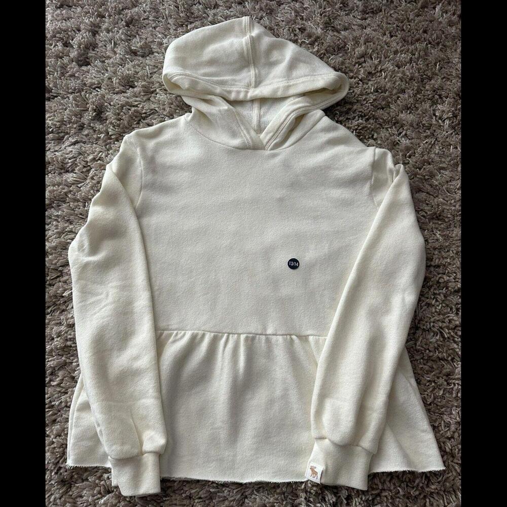 abercrombie kids girls 13/14 Cream Hoodie Baby Doll Sweatshirt